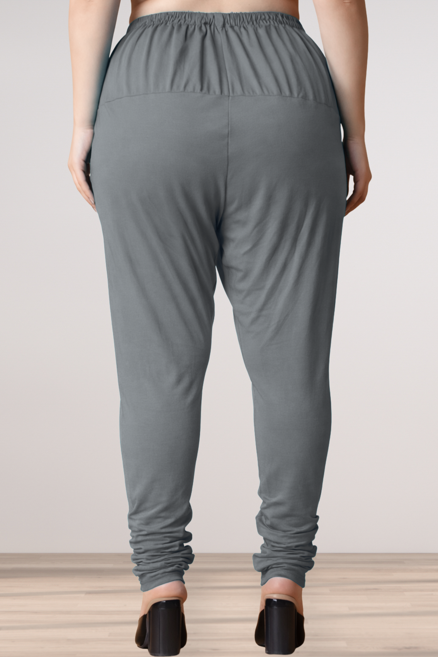 Dark Grey Cotton Churidar Pants