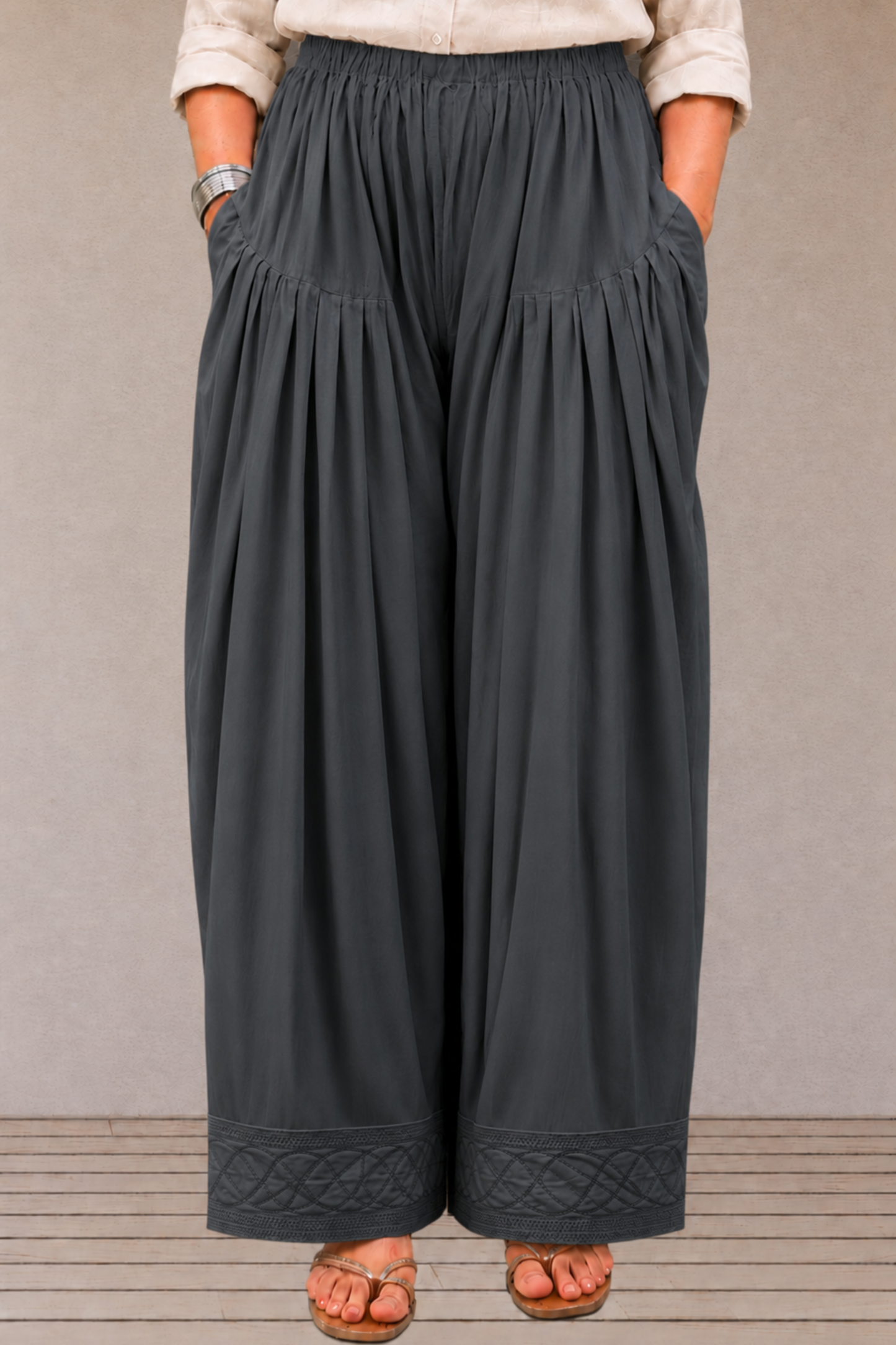 Dark Grey Rayon Farshi Salwar