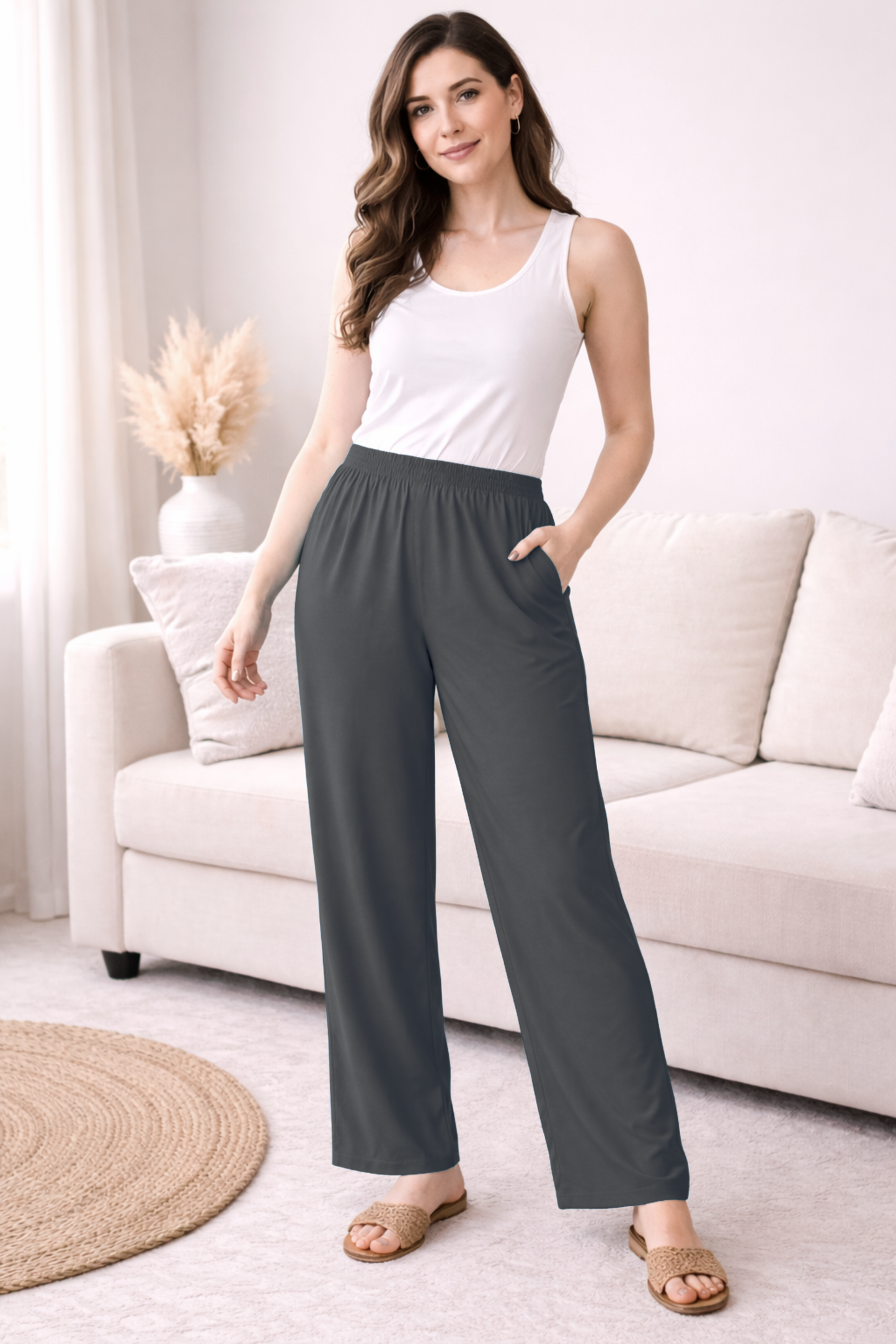 Dark Grey Rayon Kurti Pant