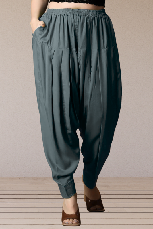 Dark Grey Rayon Pleated Salwar