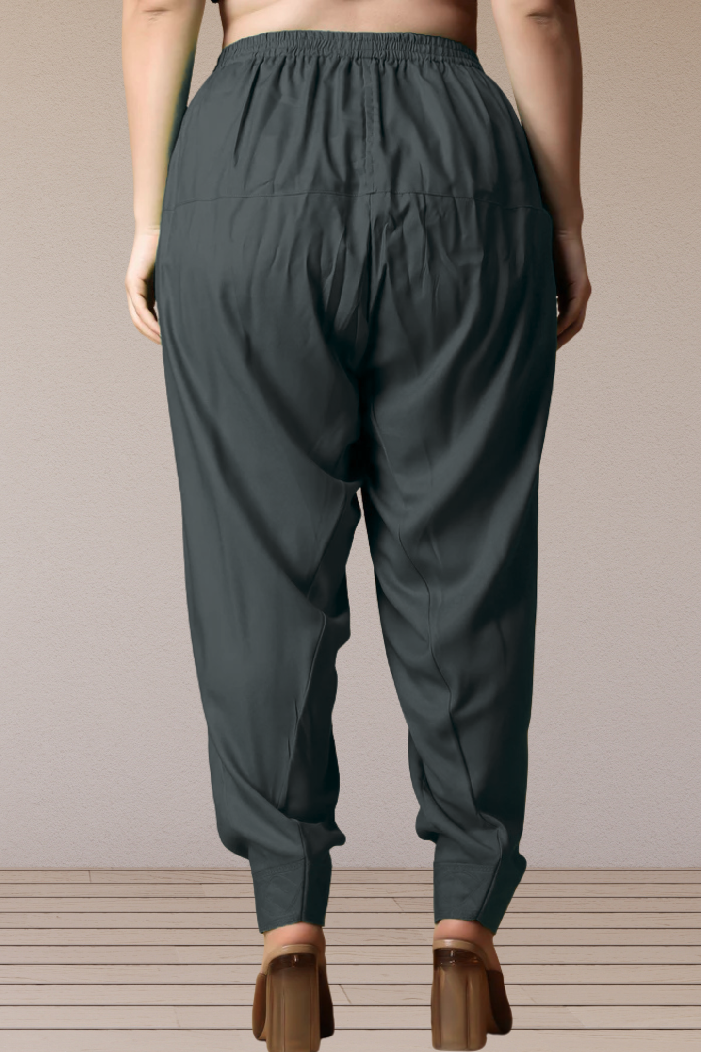 Dark Grey Rayon Pleated Salwar