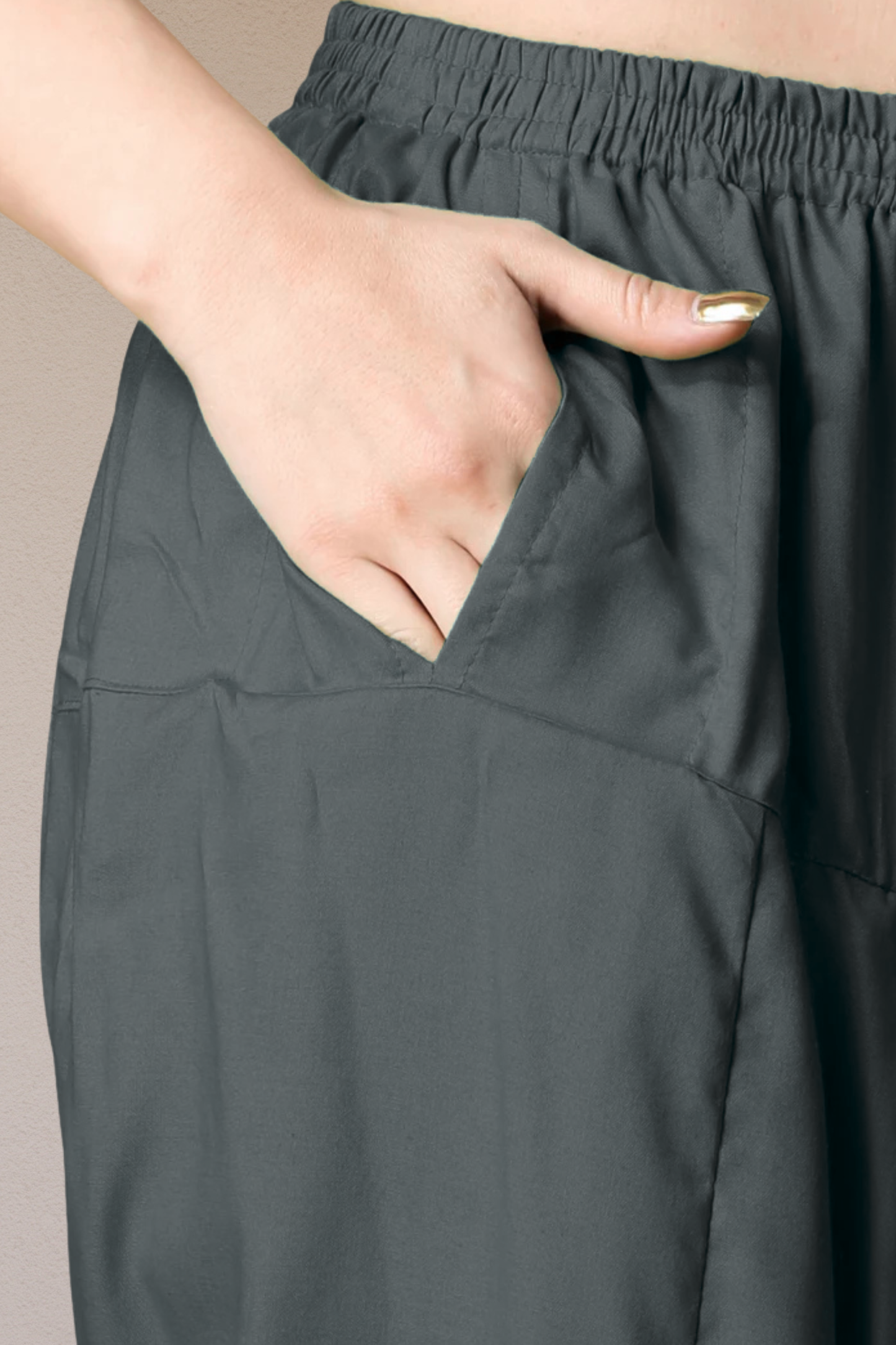 Dark Grey Rayon Pleated Salwar