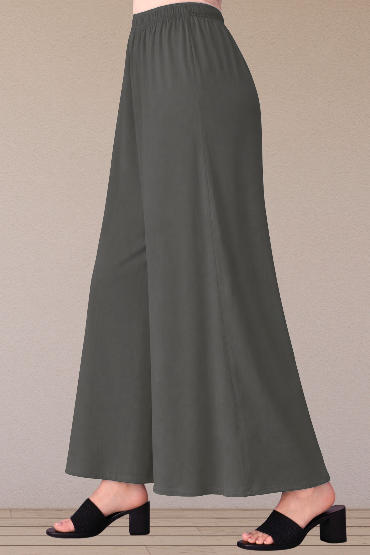Dark Grey Rayon Skirt Palazzo