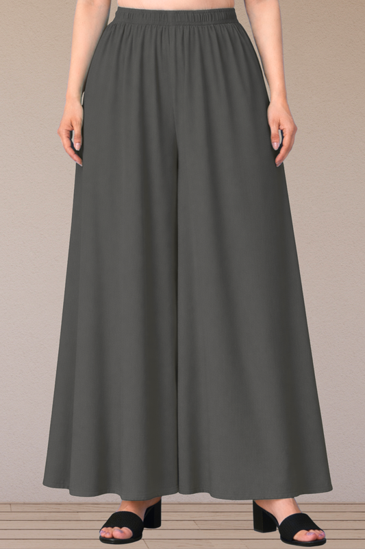 Dark Grey Rayon Skirt Palazzo