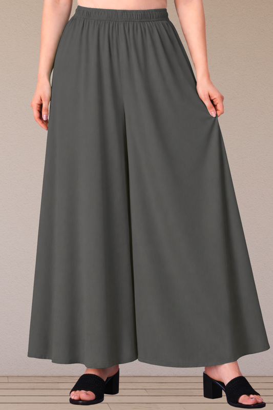 Dark Grey Rayon Skirt Palazzo