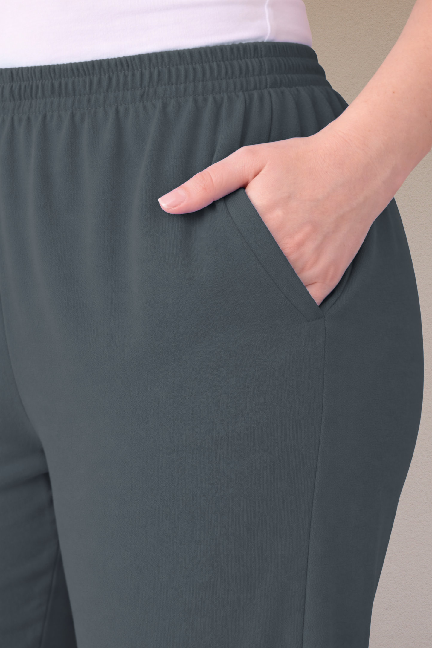 Dark Grey Scallop Cut Palazzo
