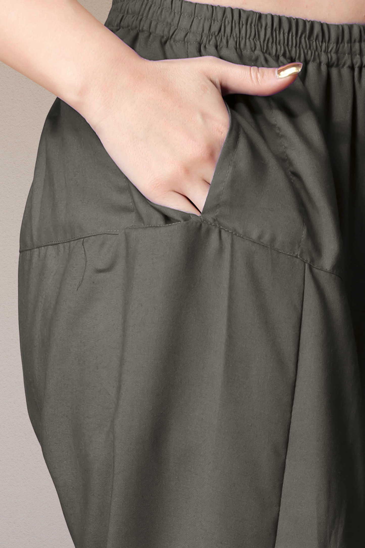 Dark Grey Straight Rayon Salwar Pants