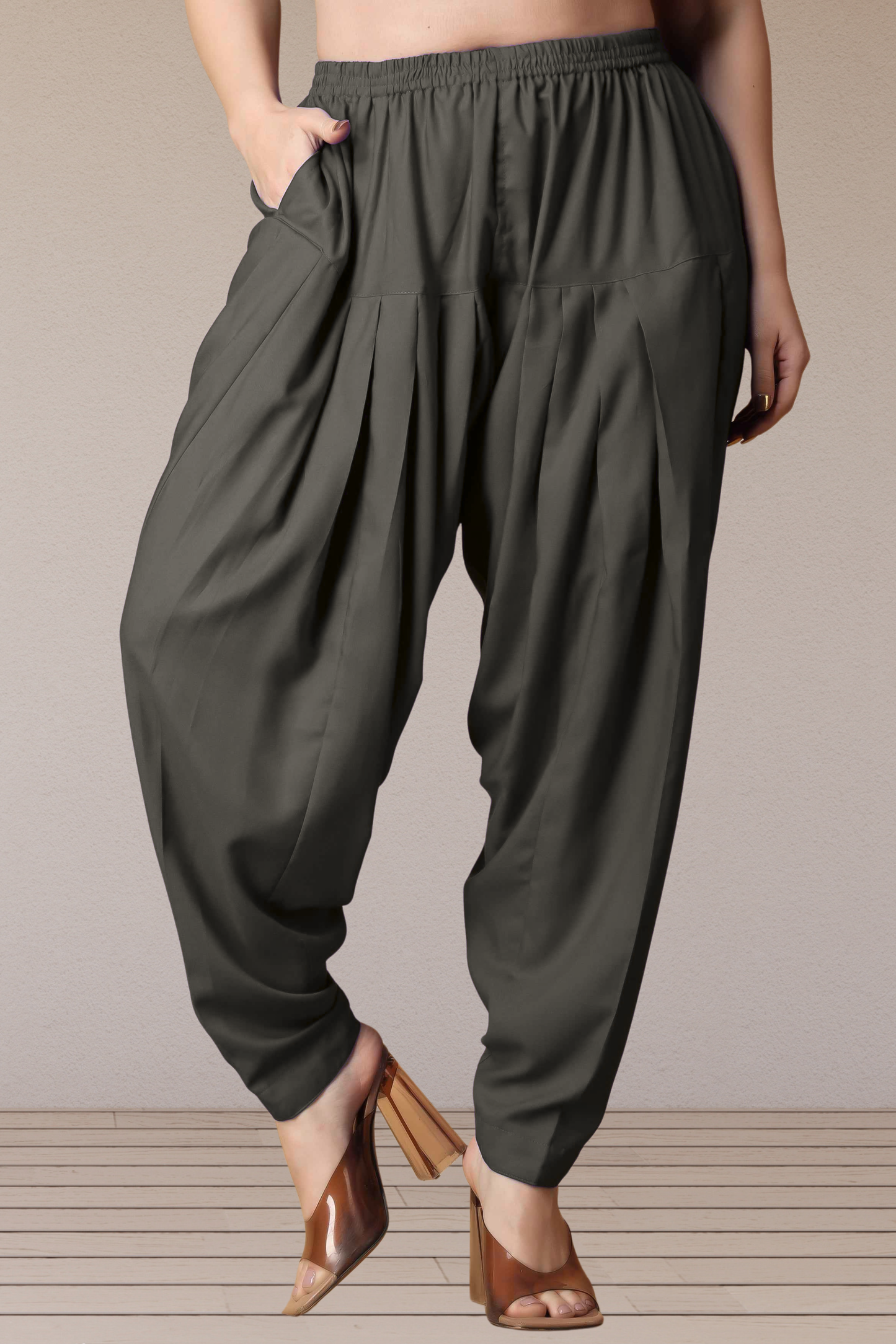 Dark Grey Straight Rayon Salwar Pants