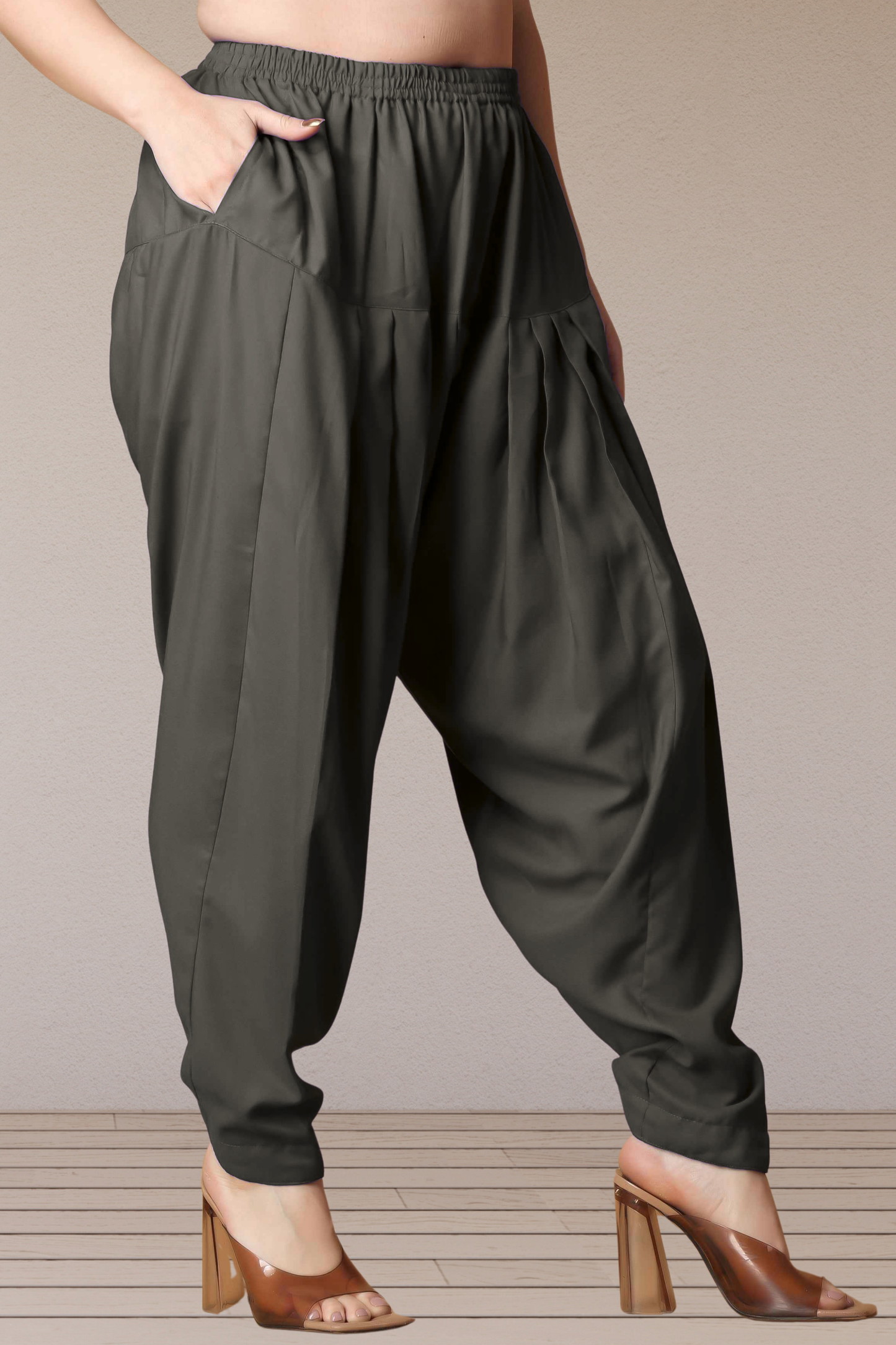 Dark Grey Straight Rayon Salwar Pants