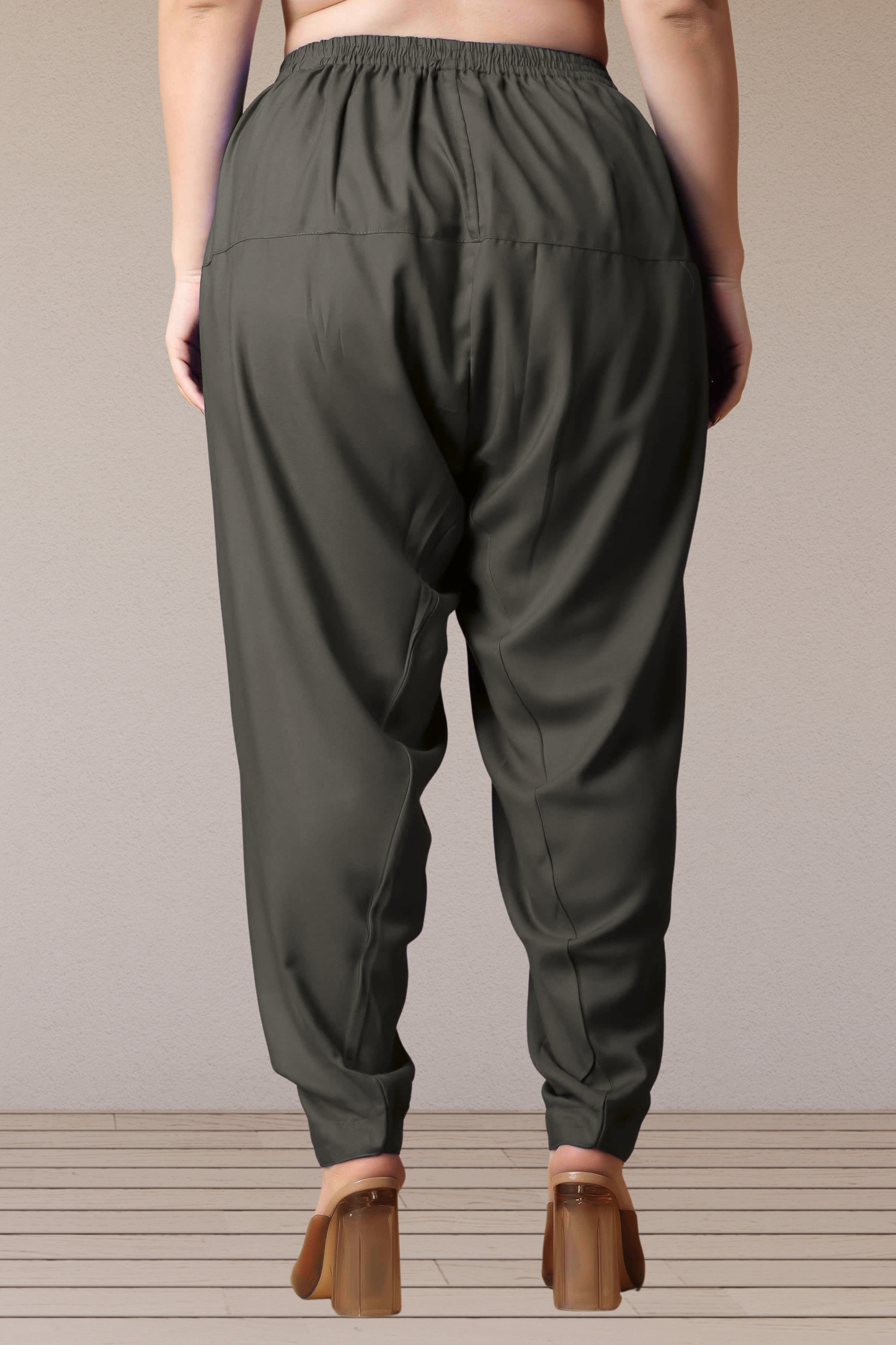 Dark Grey Straight Rayon Salwar Pants