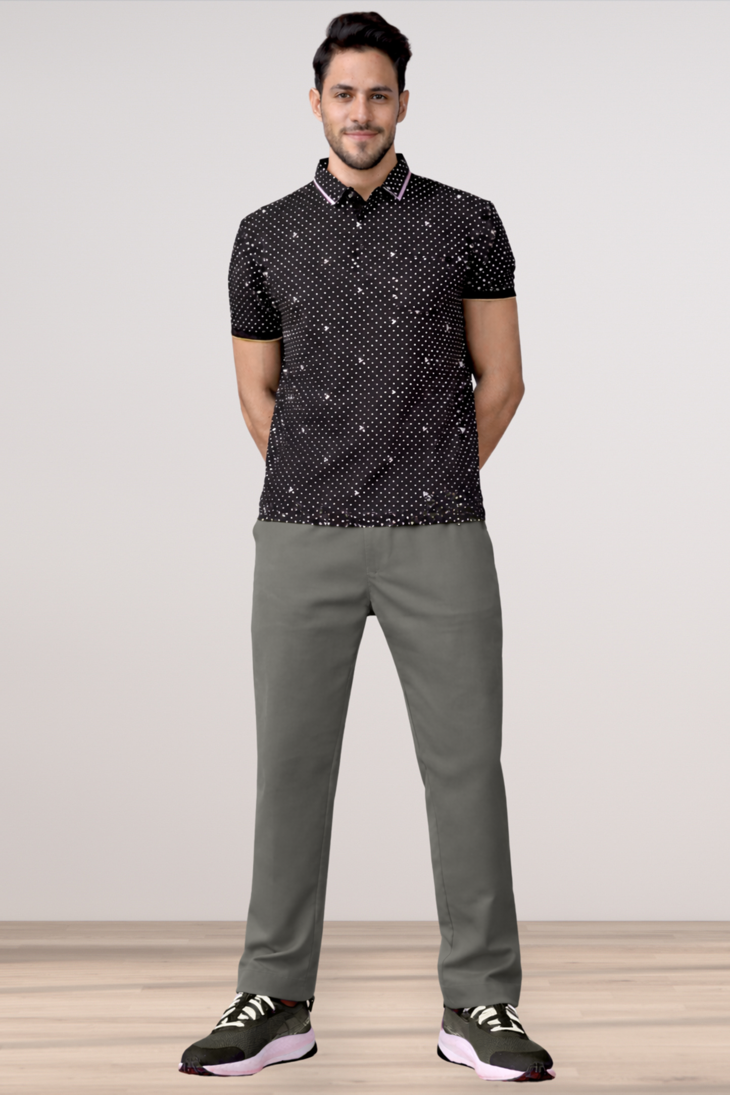 Dark Grey Stretch Track Pants