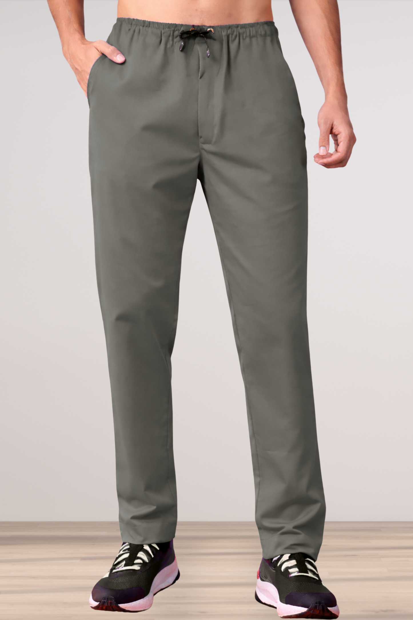 Dark Grey Stretch Track Pants