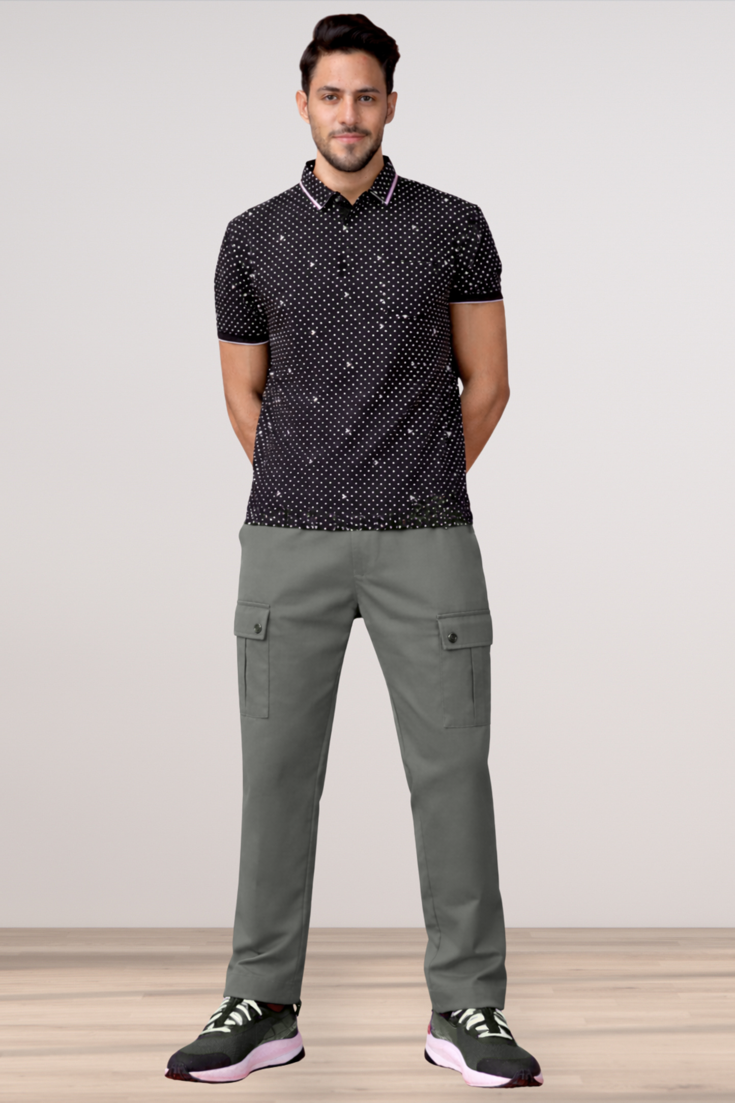 Dark Grey Stretch Cargo Pants