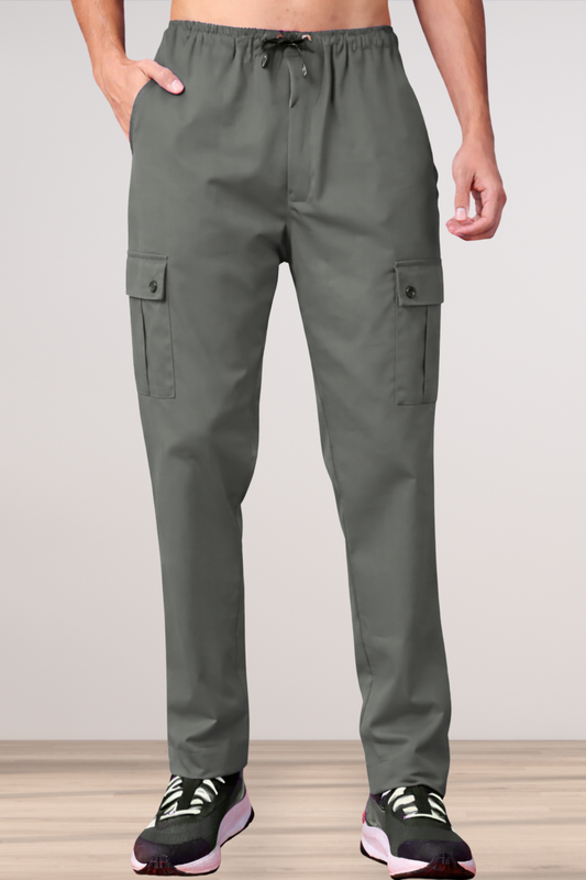 Dark Grey Stretch Cargo Pants
