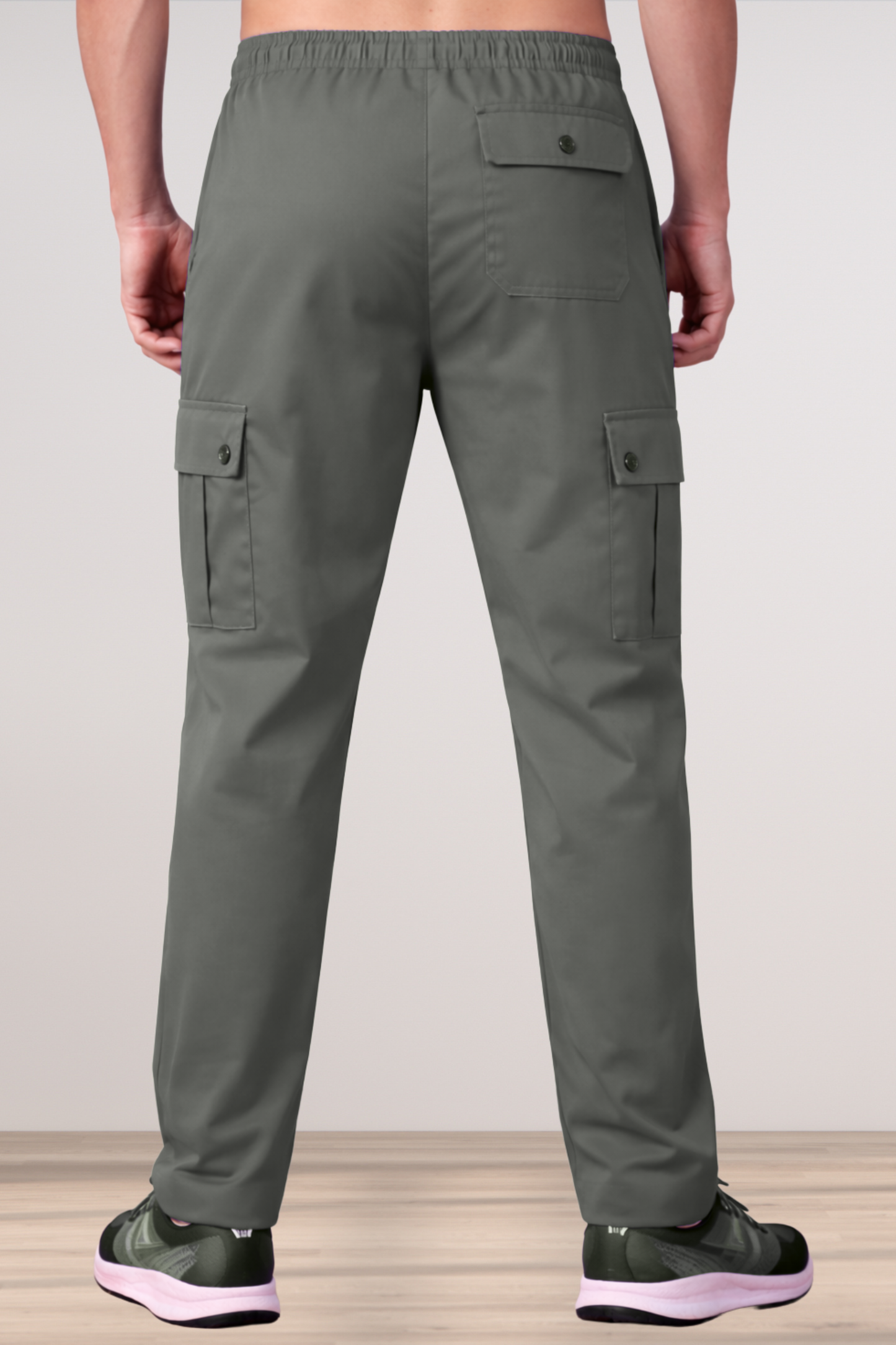 Dark Grey Stretch Cargo Pants