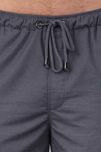 Dark Grey Textured Stretch Cargo Pants