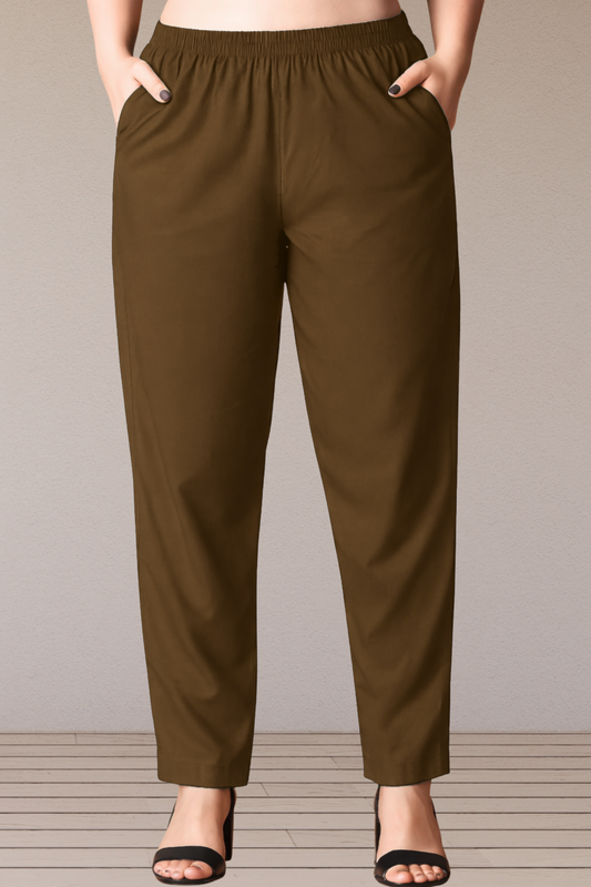 Dark Khaki Cotton Kurti Pant