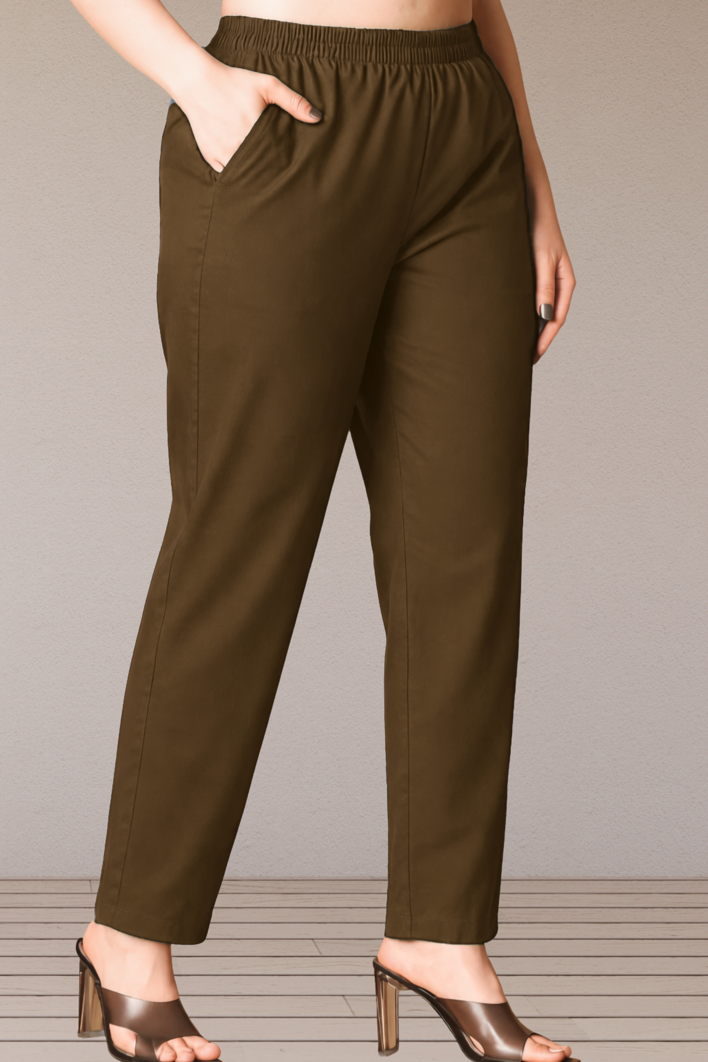 Dark Khaki Cotton Kurti Pant