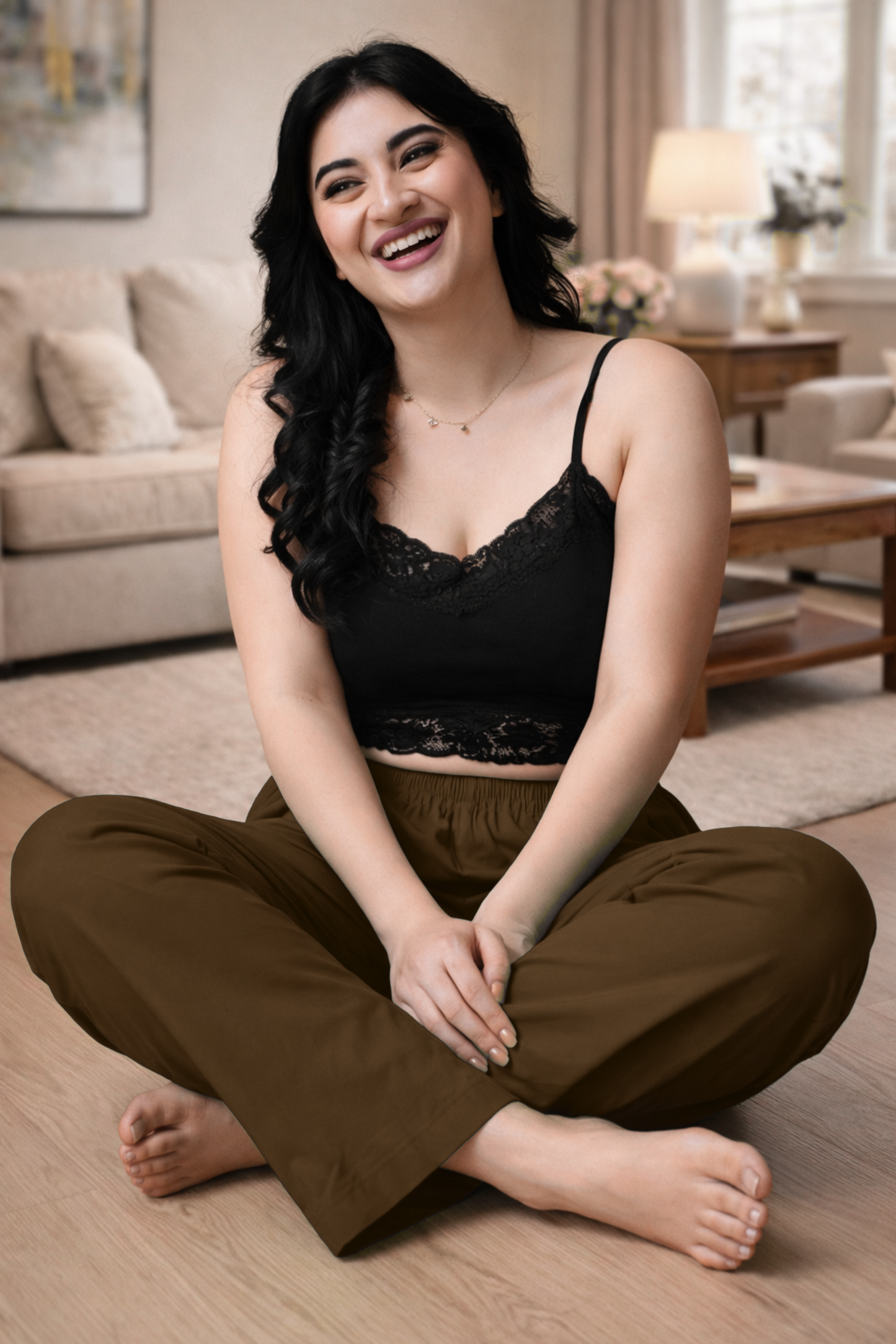 Dark Khaki Cotton Kurti Pant