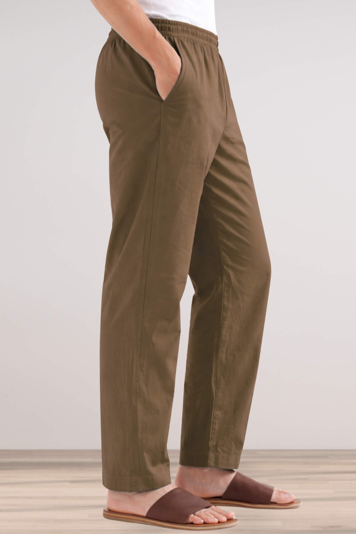 Dark Khaki Cotton Pant Pajama