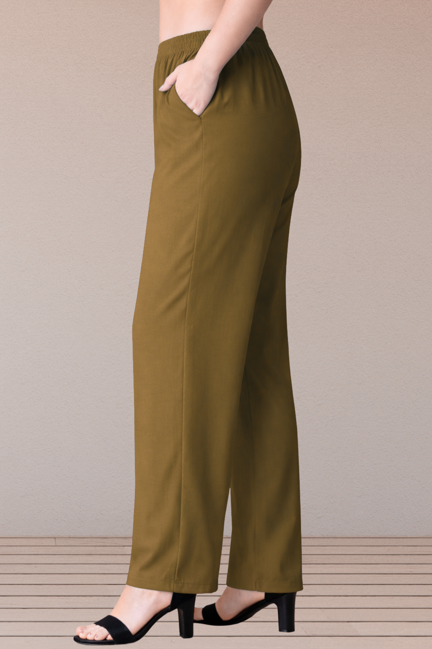 Dark Khaki Rayon Kurti Pant