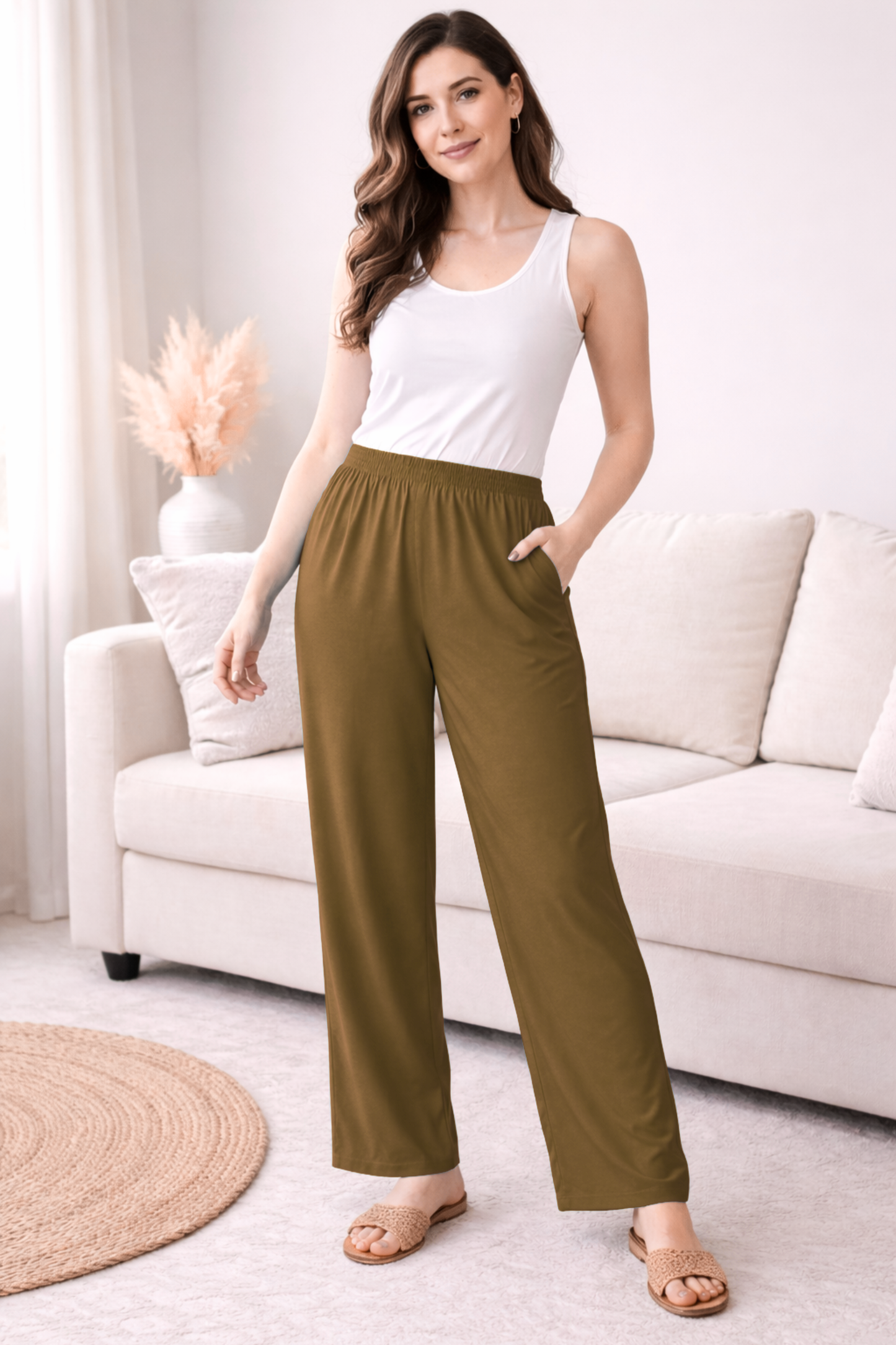 Dark Khaki Rayon Kurti Pant
