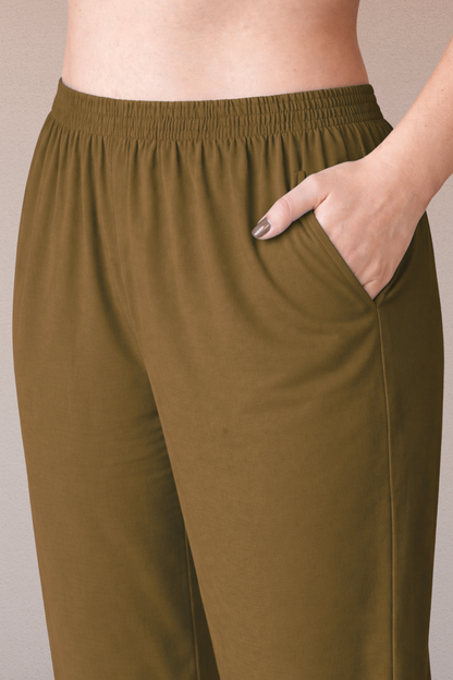 Dark Khaki Rayon Kurti Pant