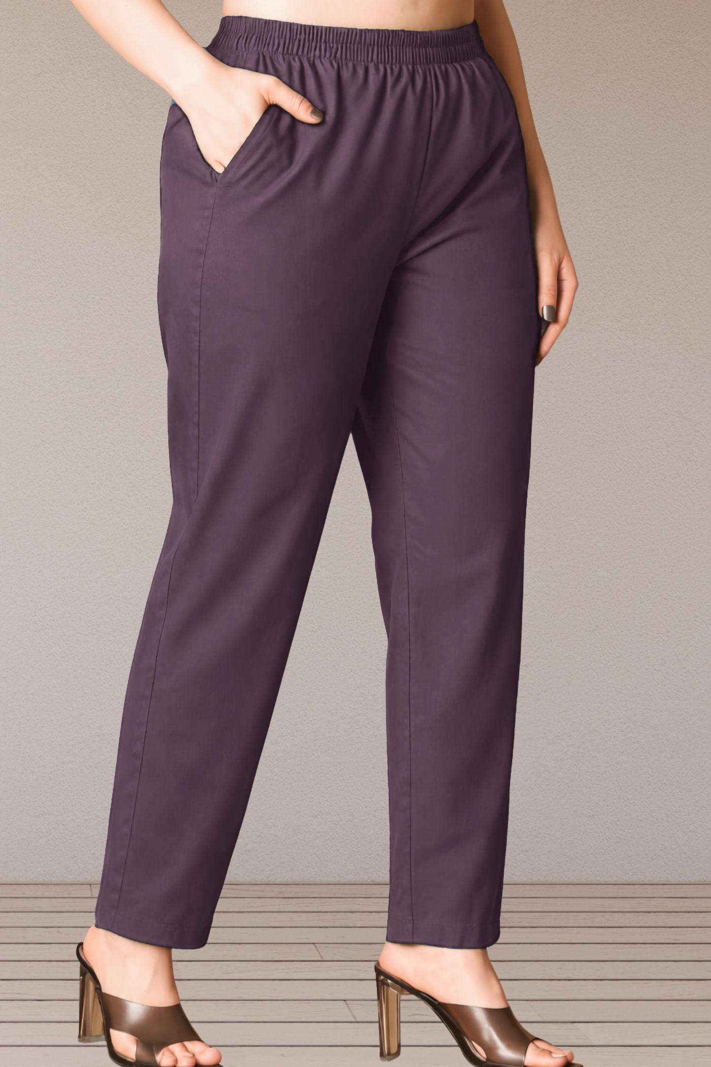 Dark Mauve Cotton Kurti Pant