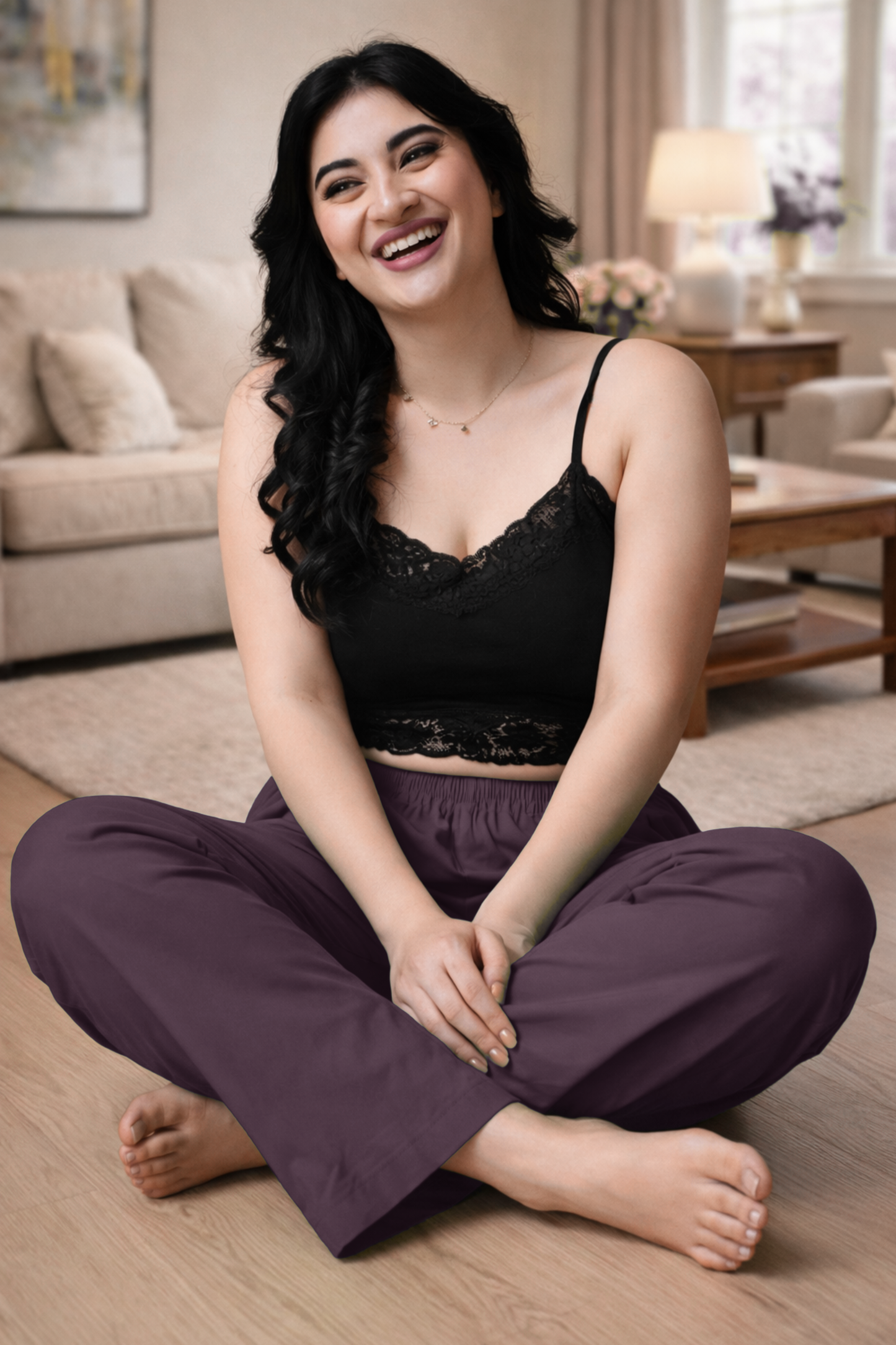Dark Mauve Cotton Kurti Pant