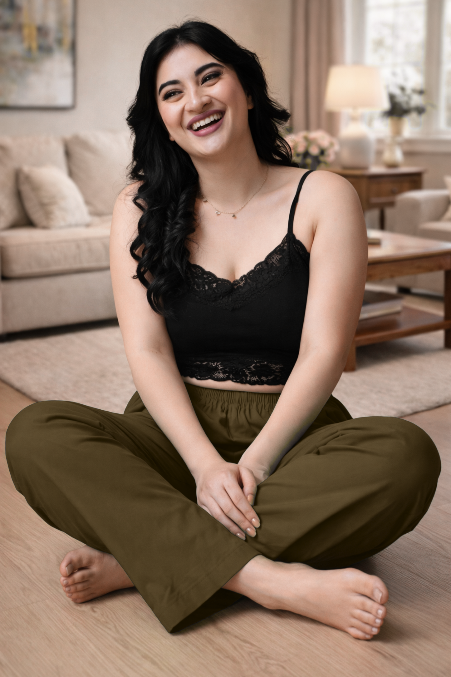 Dark Mehandi Cotton Kurti Pant