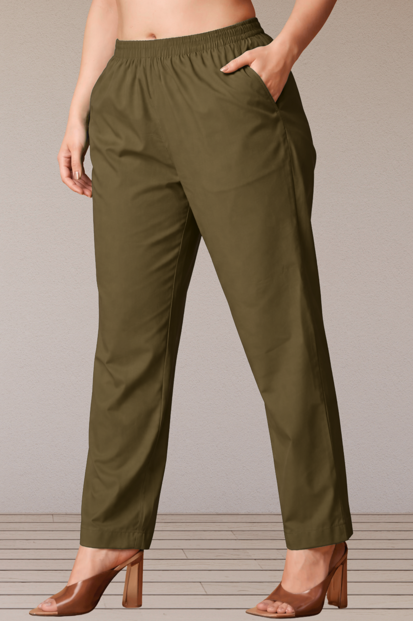 Dark Mehandi Cotton Kurti Pant