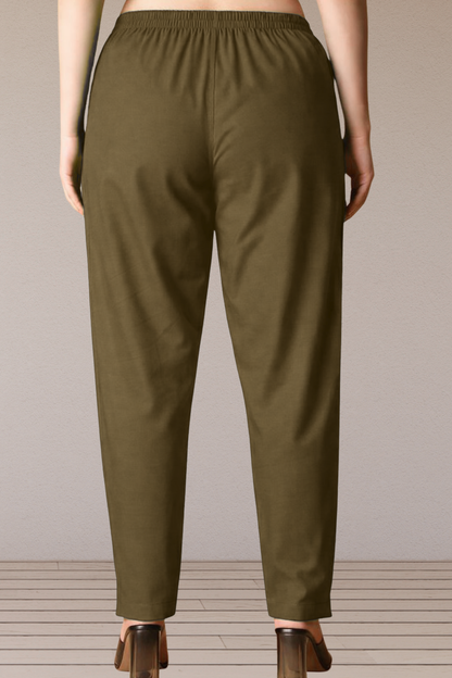 Dark Mehandi Cotton Kurti Pant