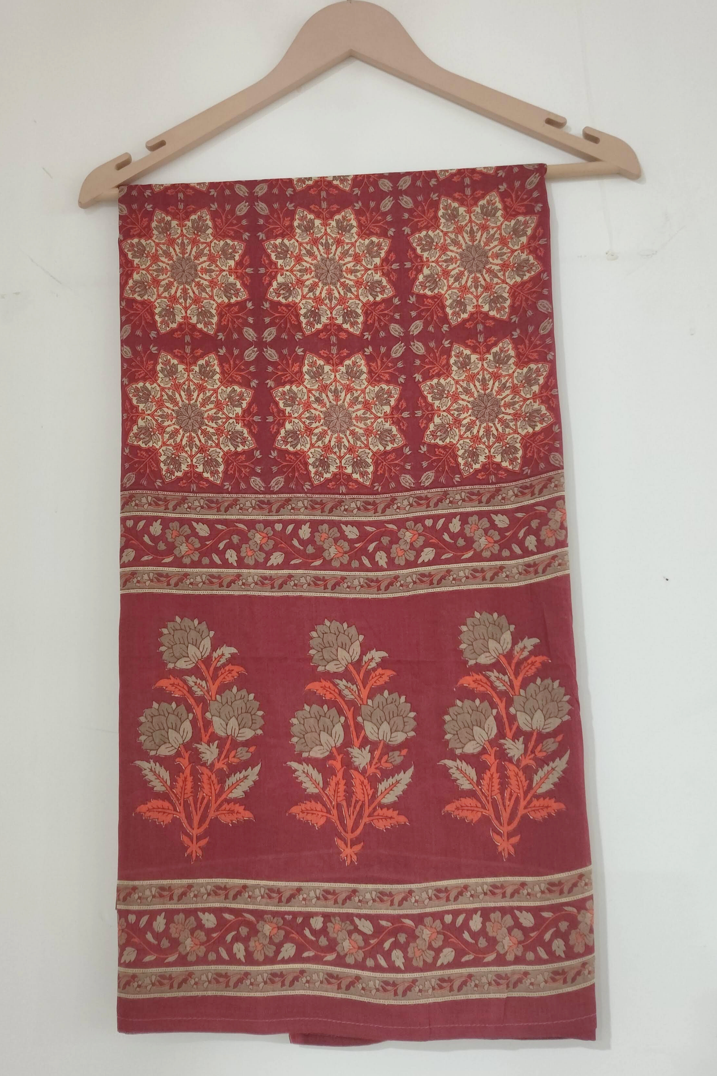 Dark Onion Floral Cotton Dupatta
