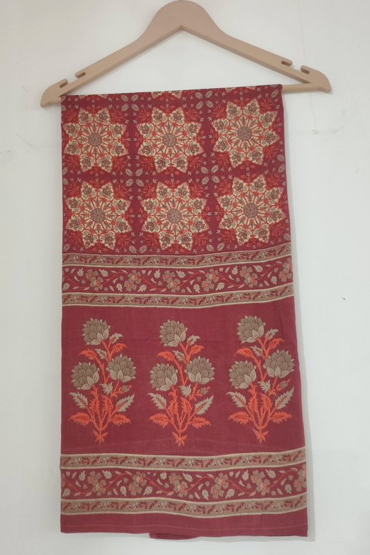 Dark Onion Floral Cotton Dupatta