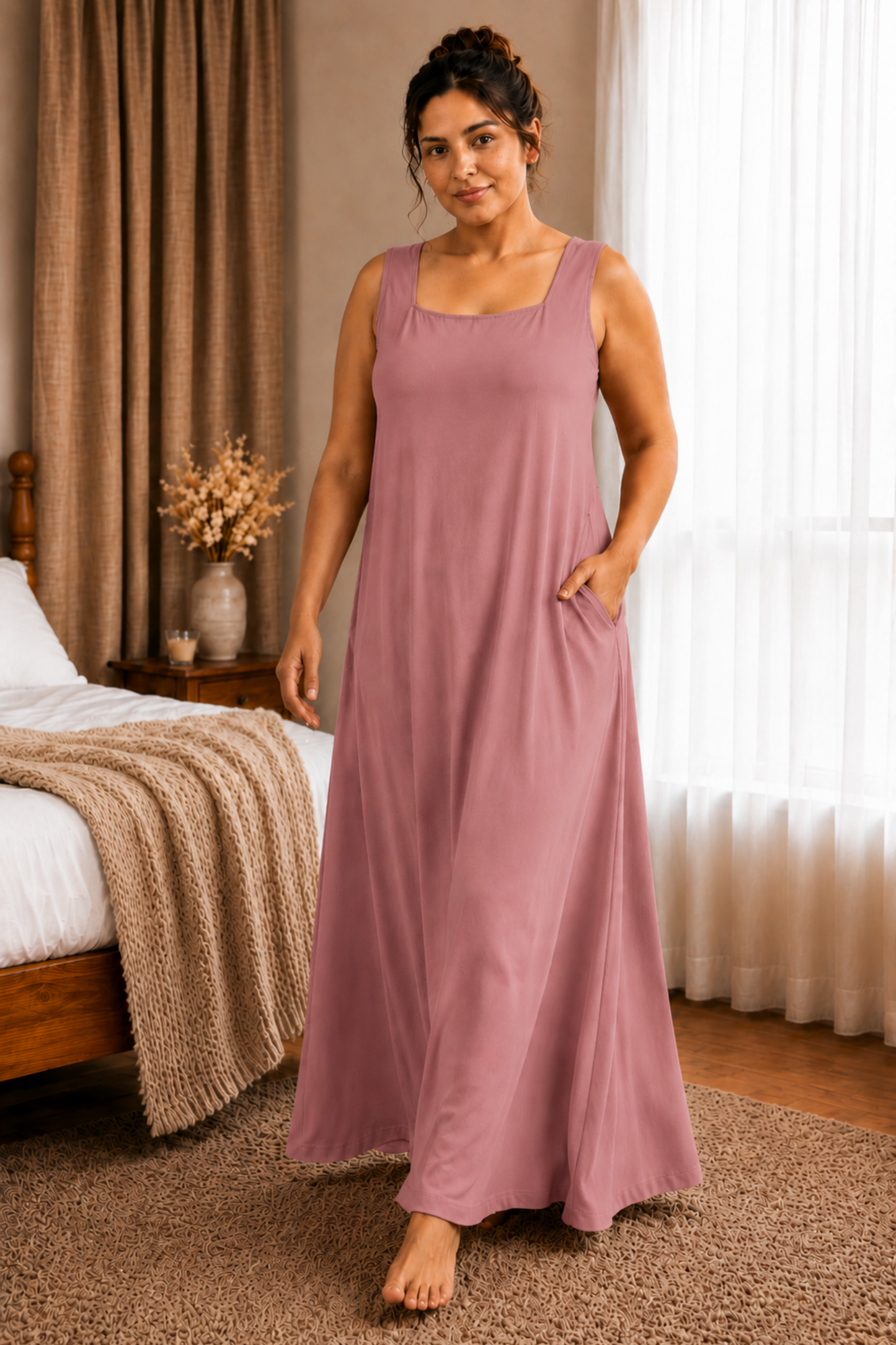Dark Onion Rayon Night Gown