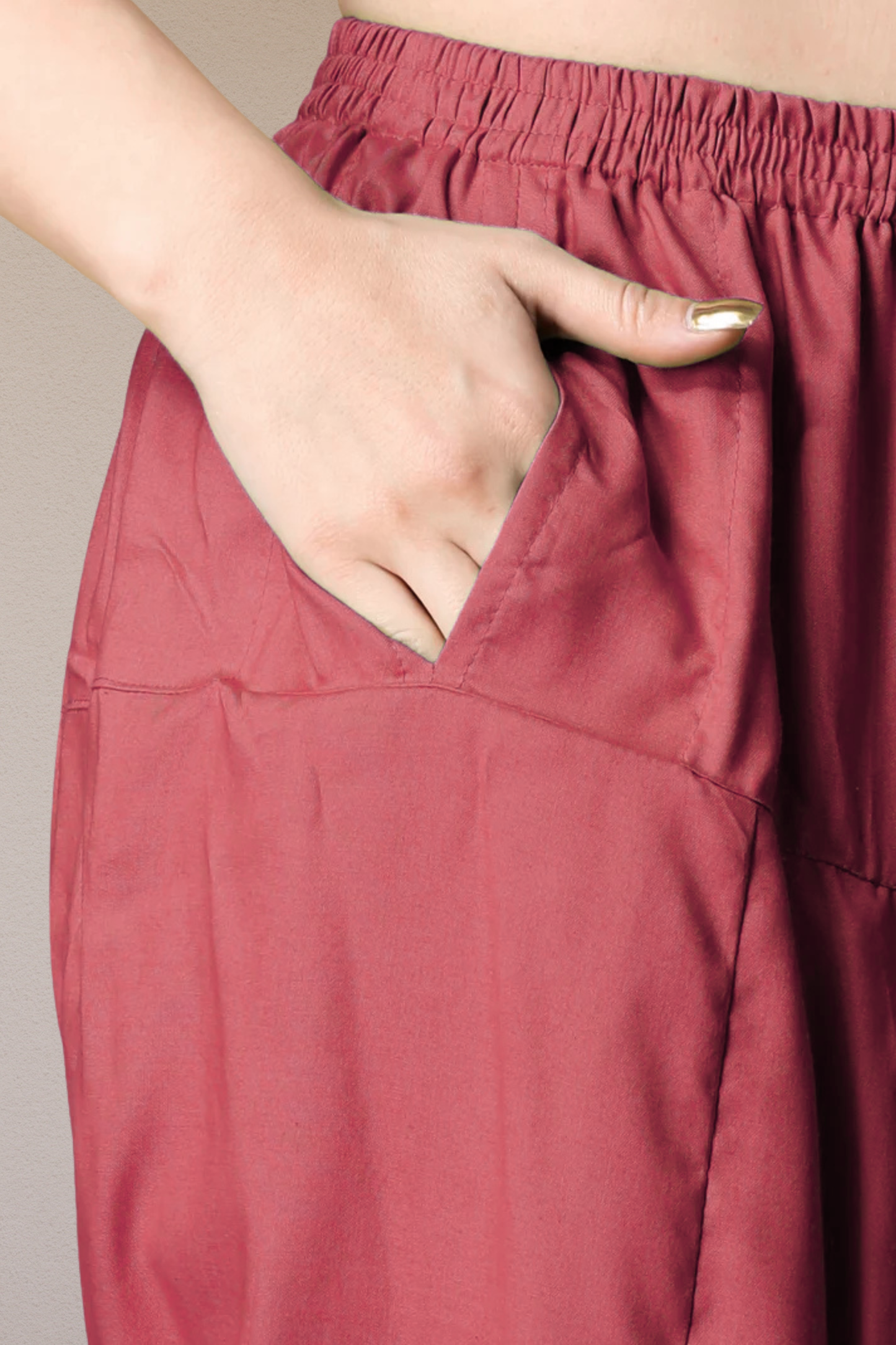 Dark Onion Rayon Pleated Salwar