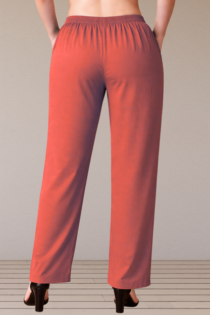 Dark Peach Rayon Kurti Pant