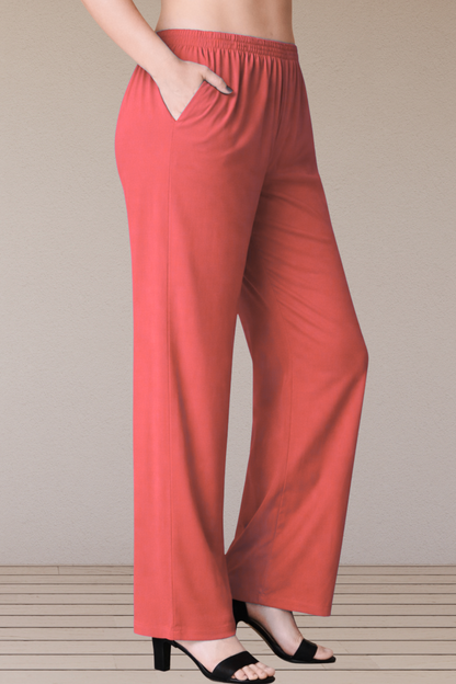 Dark Peach Rayon Kurti Pant