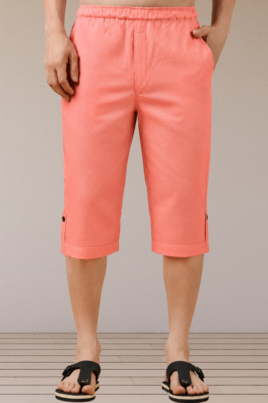 Dark Peach Tencel Capri