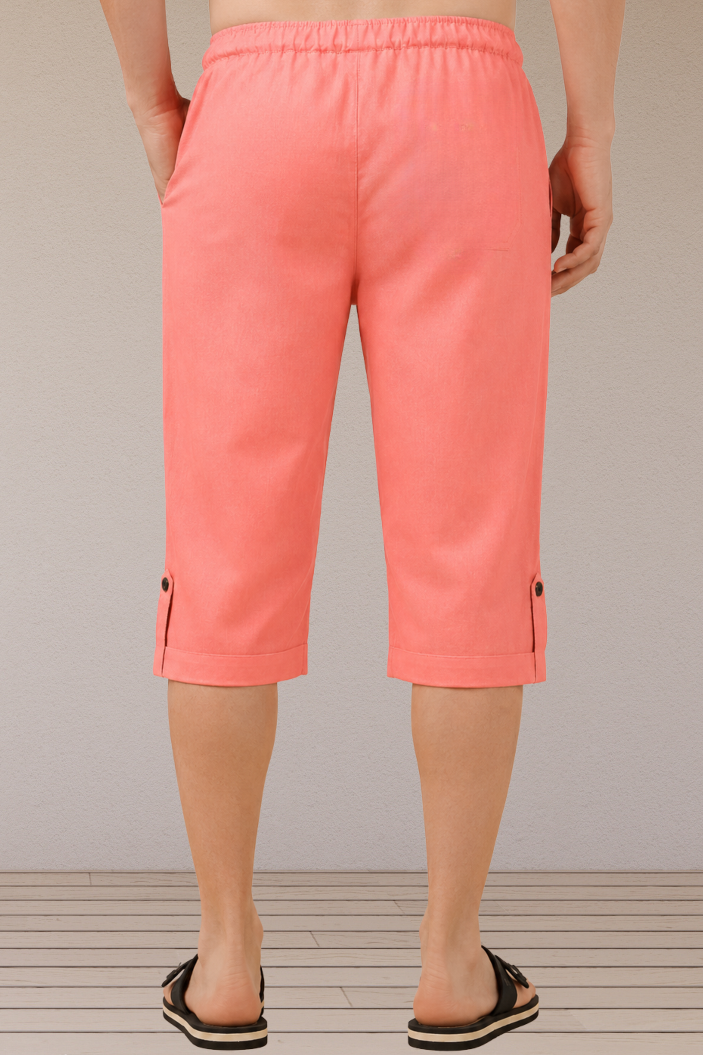 Dark Peach Tencel Capri