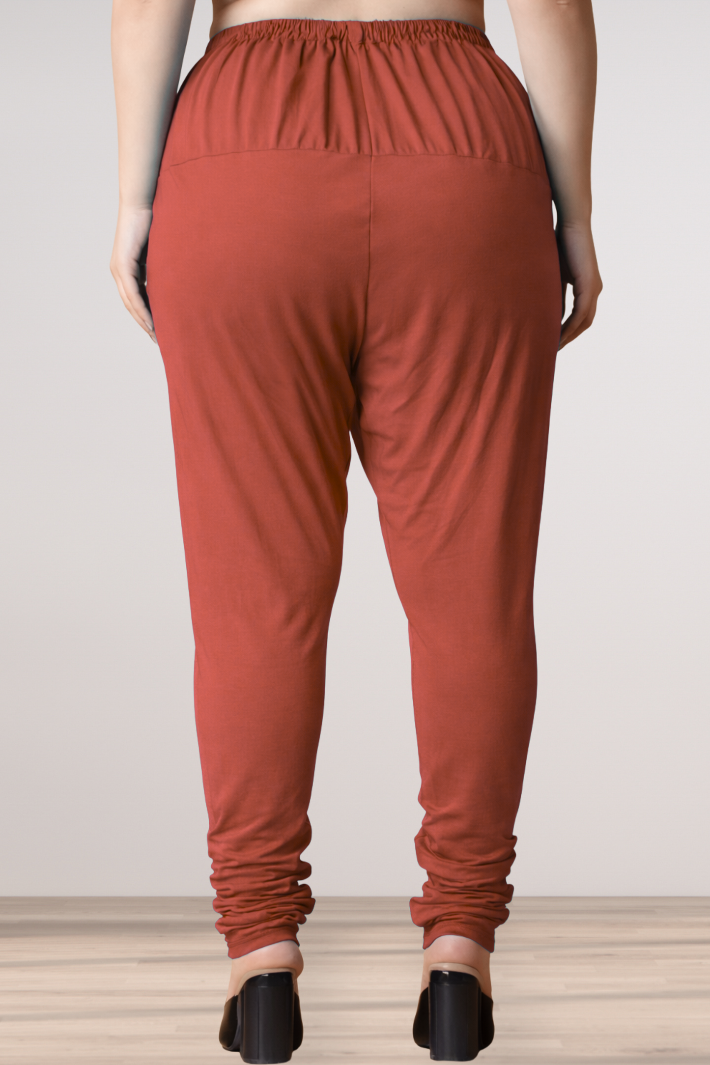Dark Rust Cotton Churidar Pants