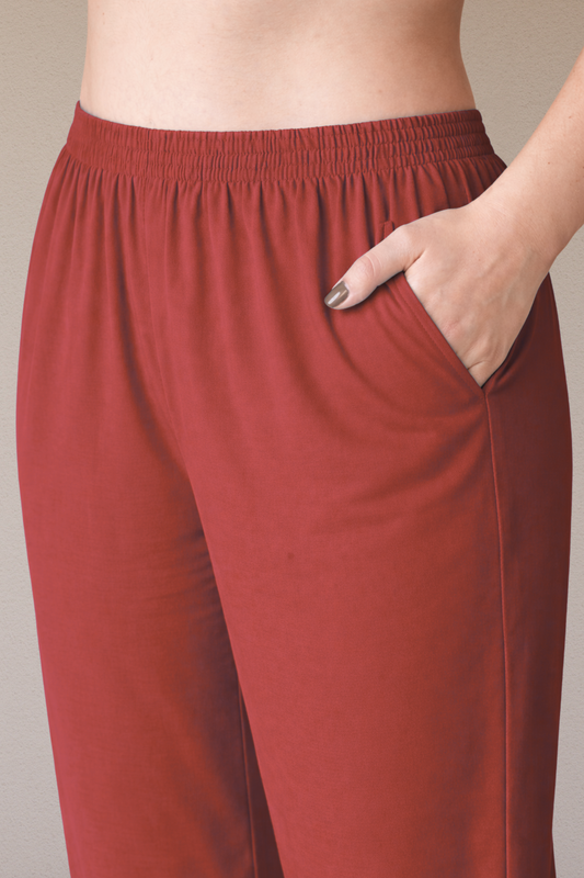 Dark Rust Rayon Kurti Pant