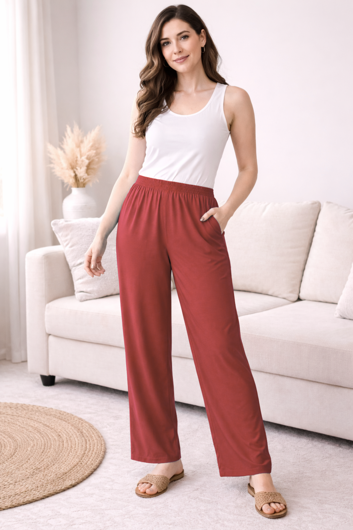 Dark Rust Rayon Kurti Pant