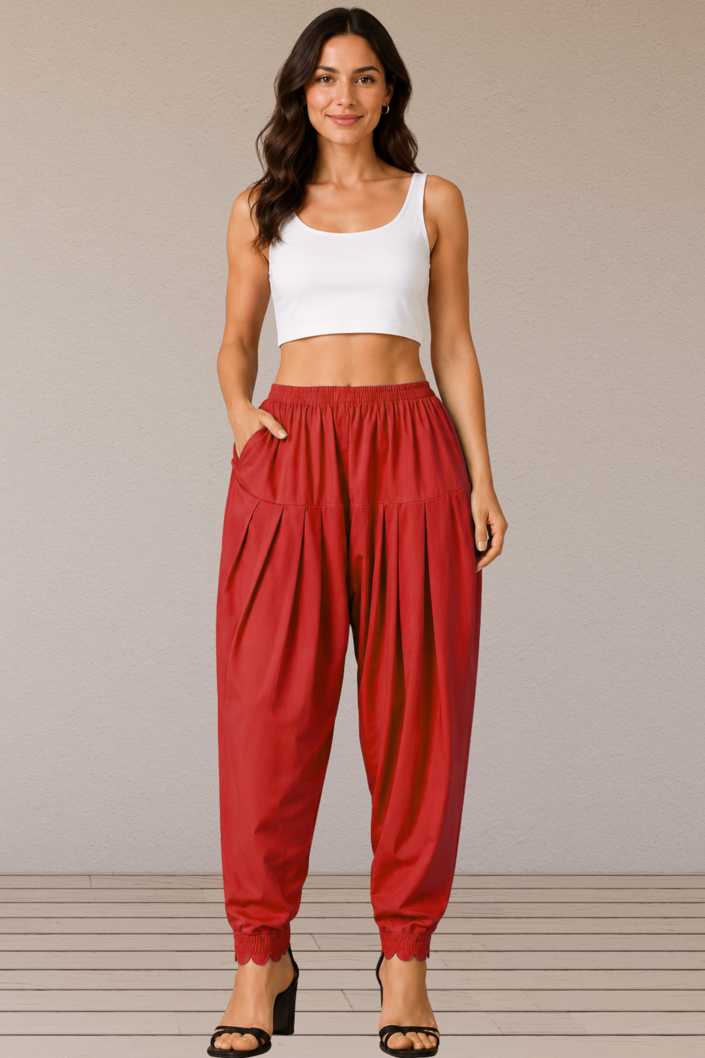 Dark Rust Scallop Cut Salwar