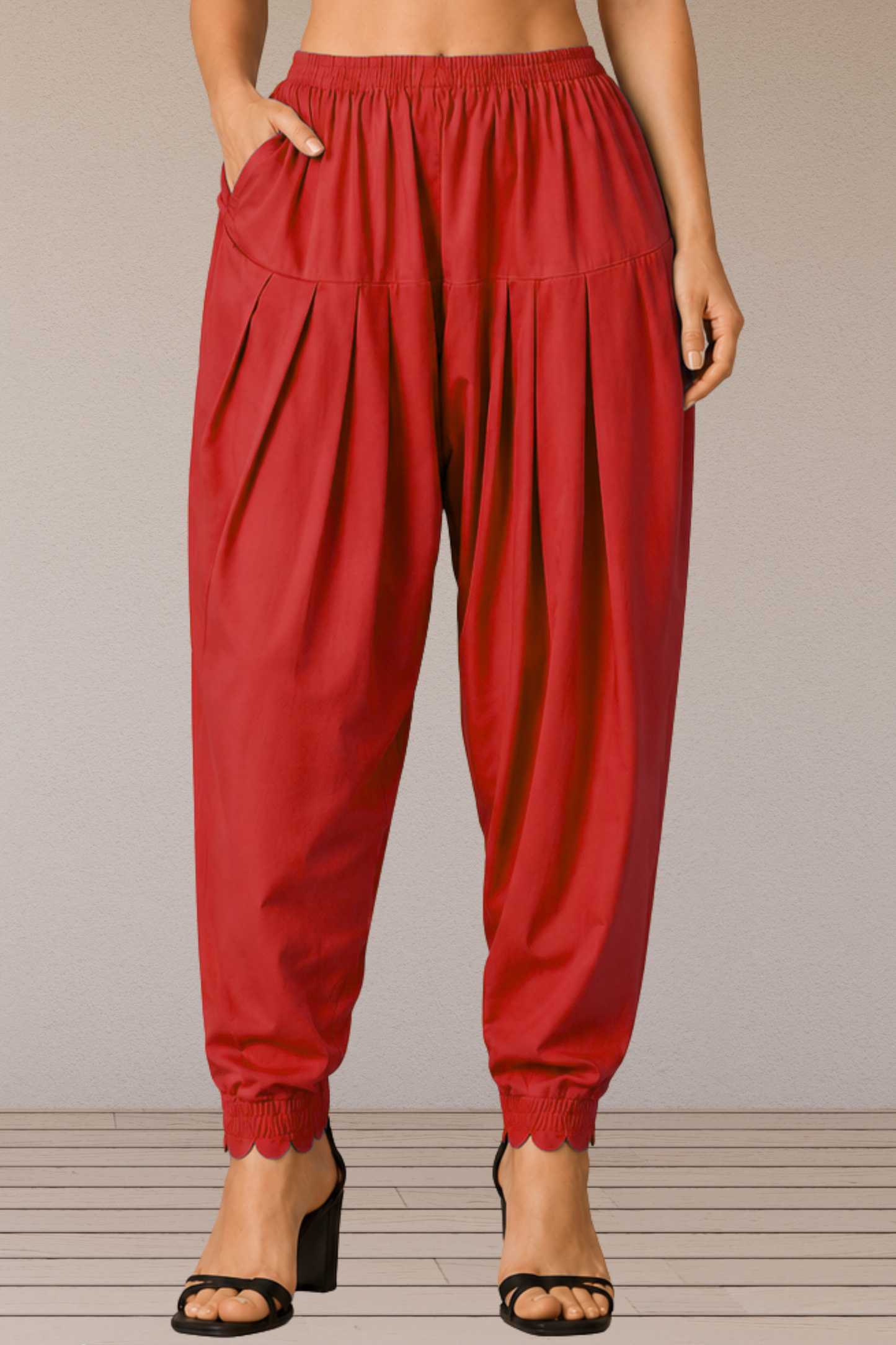 Dark Rust Scallop Cut Salwar