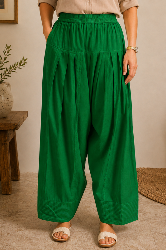 Dark Green Cotton Farshi Salwar