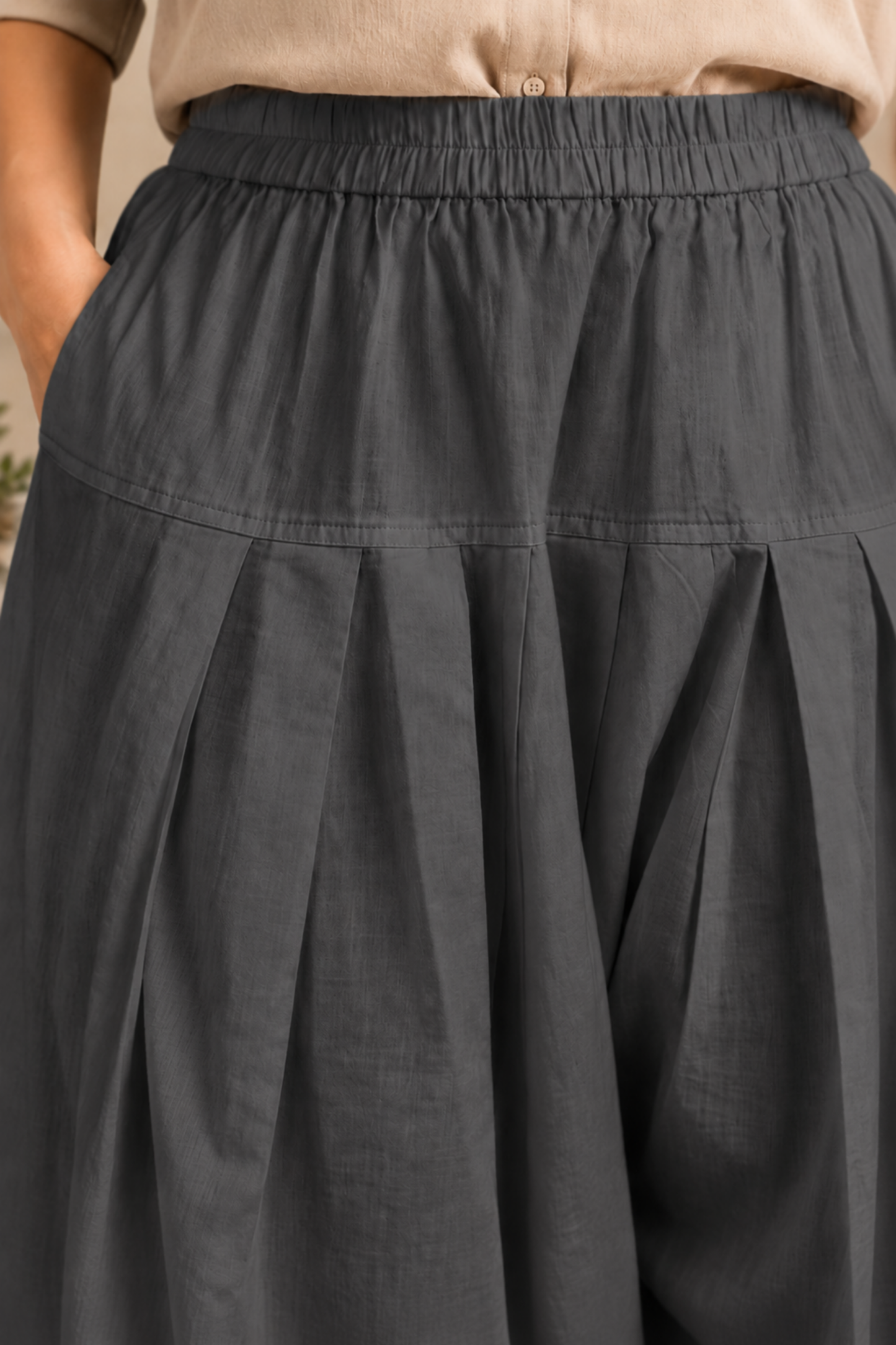 Dark Grey Cotton Farshi Salwar