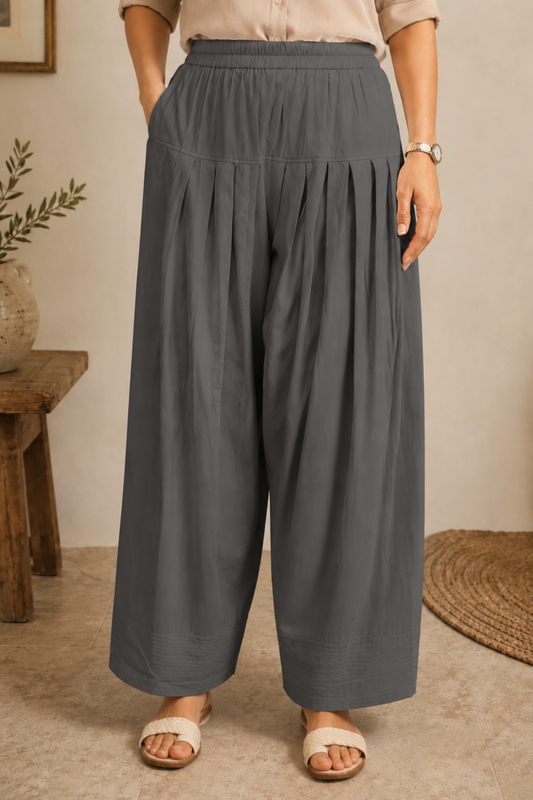 Dark Grey Cotton Farshi Salwar