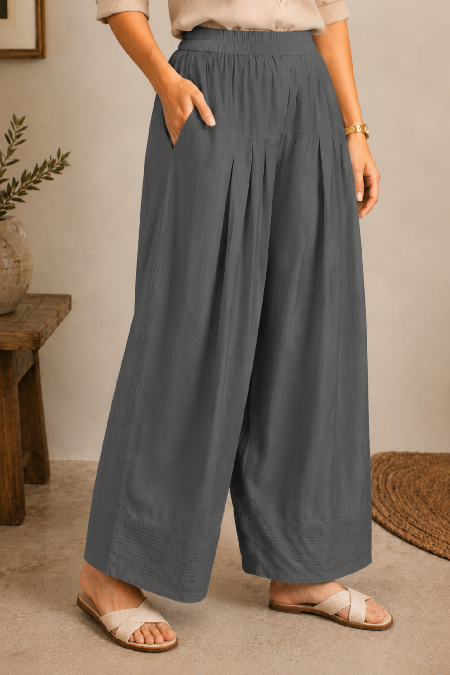 Dark Grey Cotton Farshi Salwar