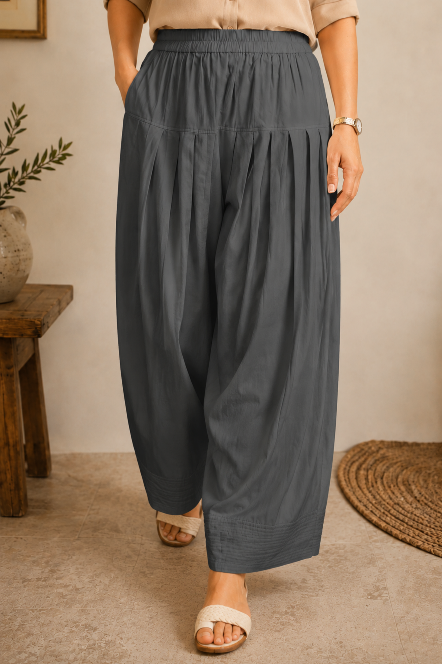 Dark Grey Cotton Farshi Salwar